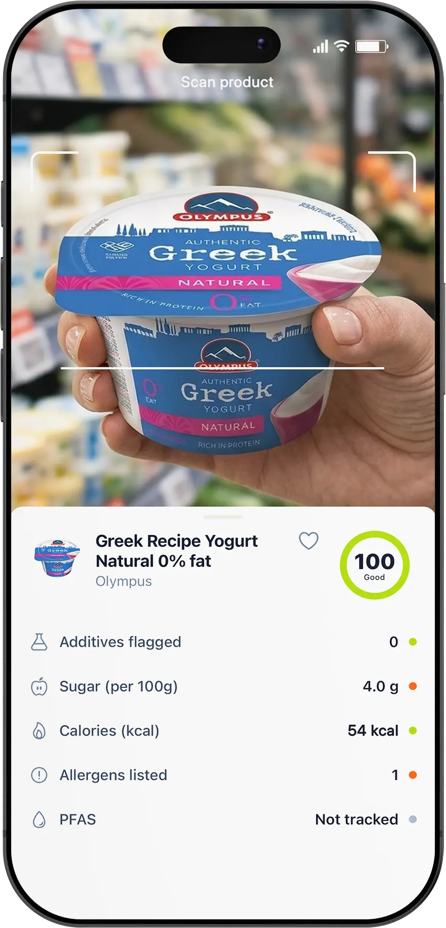 Екран за анализа на апликацијата Nutru